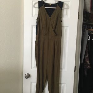 Olive Green and Black jumpsuit